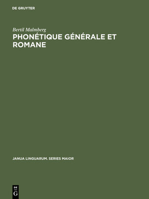 cover image of Phonétique générale et romane